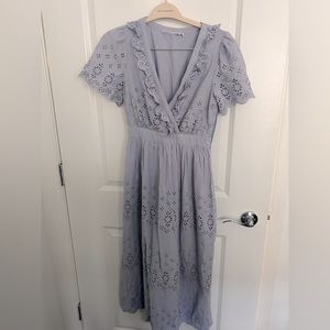 Lilac Eyelet Maxi Dress